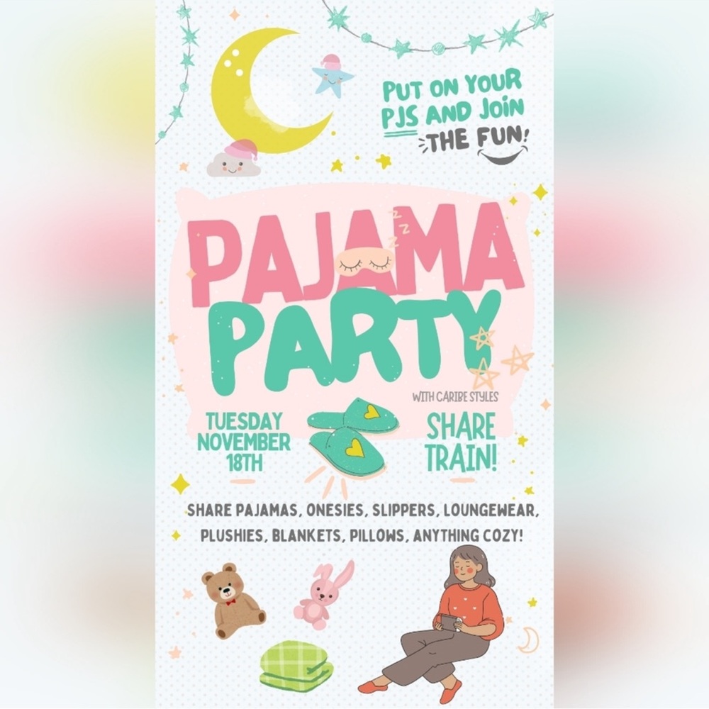 Pajama Party share show flyer